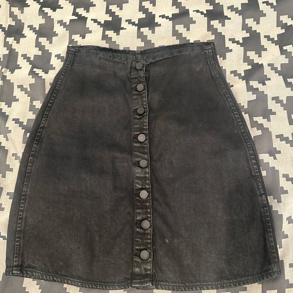 All Saints Black Denim Skirt